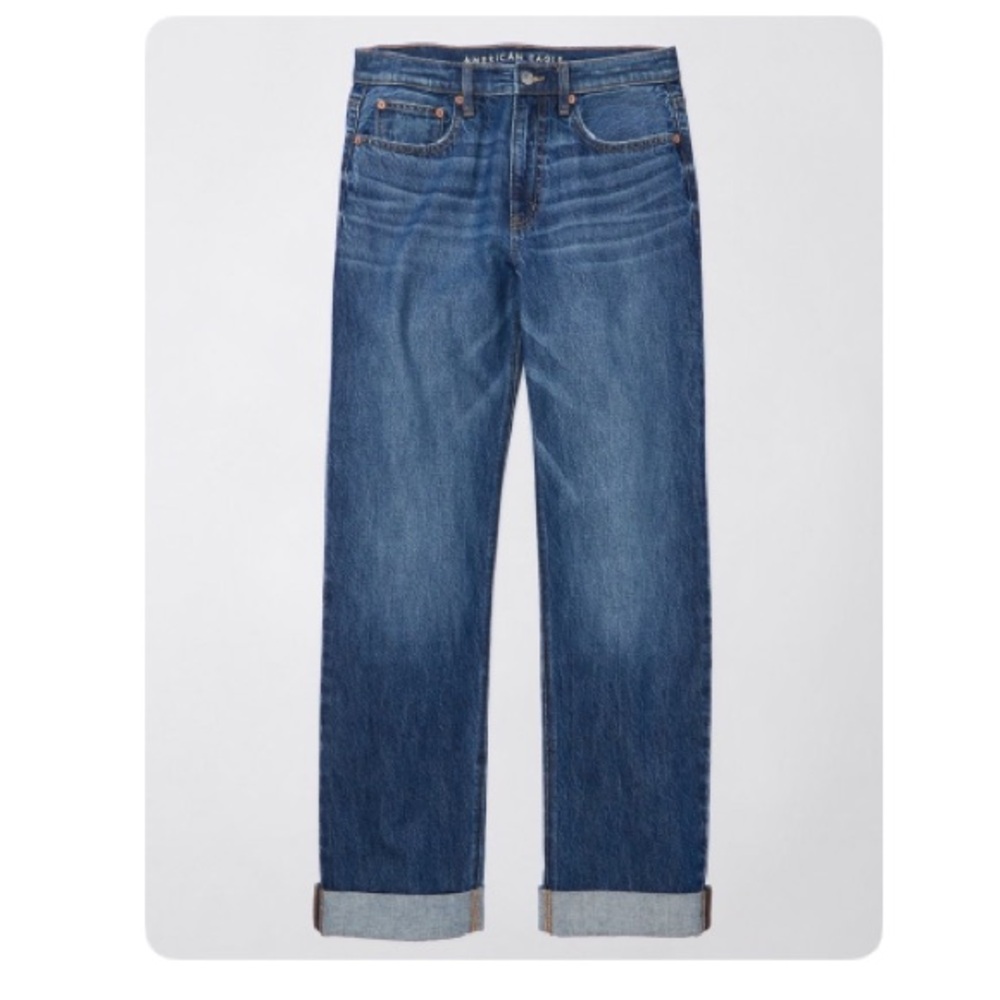 American Eagle Outfitters Straight Leg Jeans - Medium Blue size 14 short